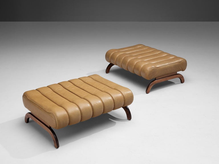 Karl Wittmann Pair of ‘Independence’ Benches in Camel Leather