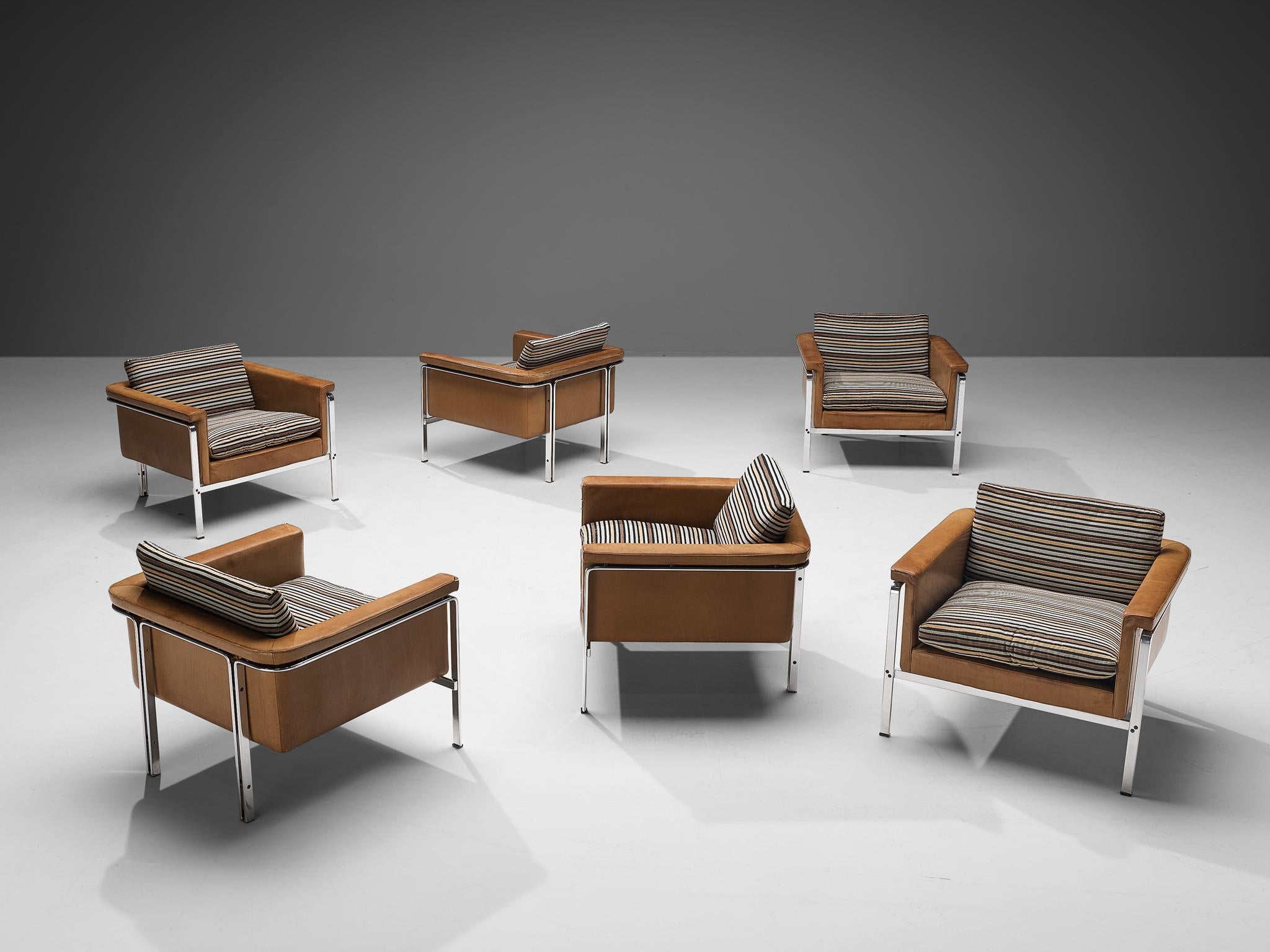 Horst Brüning for Kill International Lounge Chairs in Cognac Leather