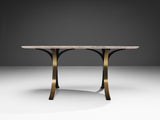 Osvaldo Borsani & Eugenio Gerli for Tecno Oval Dining Table in Marble and Steel