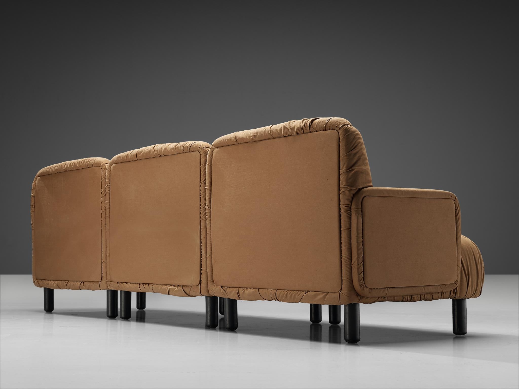 Vico Magistretti for De Padova 'Davis' Sofa in Camel Beige Upholstery