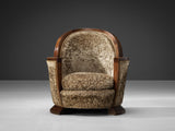 Gabriel Englinger Pair of Art Deco Lounge Chairs in Velvet Upholstery