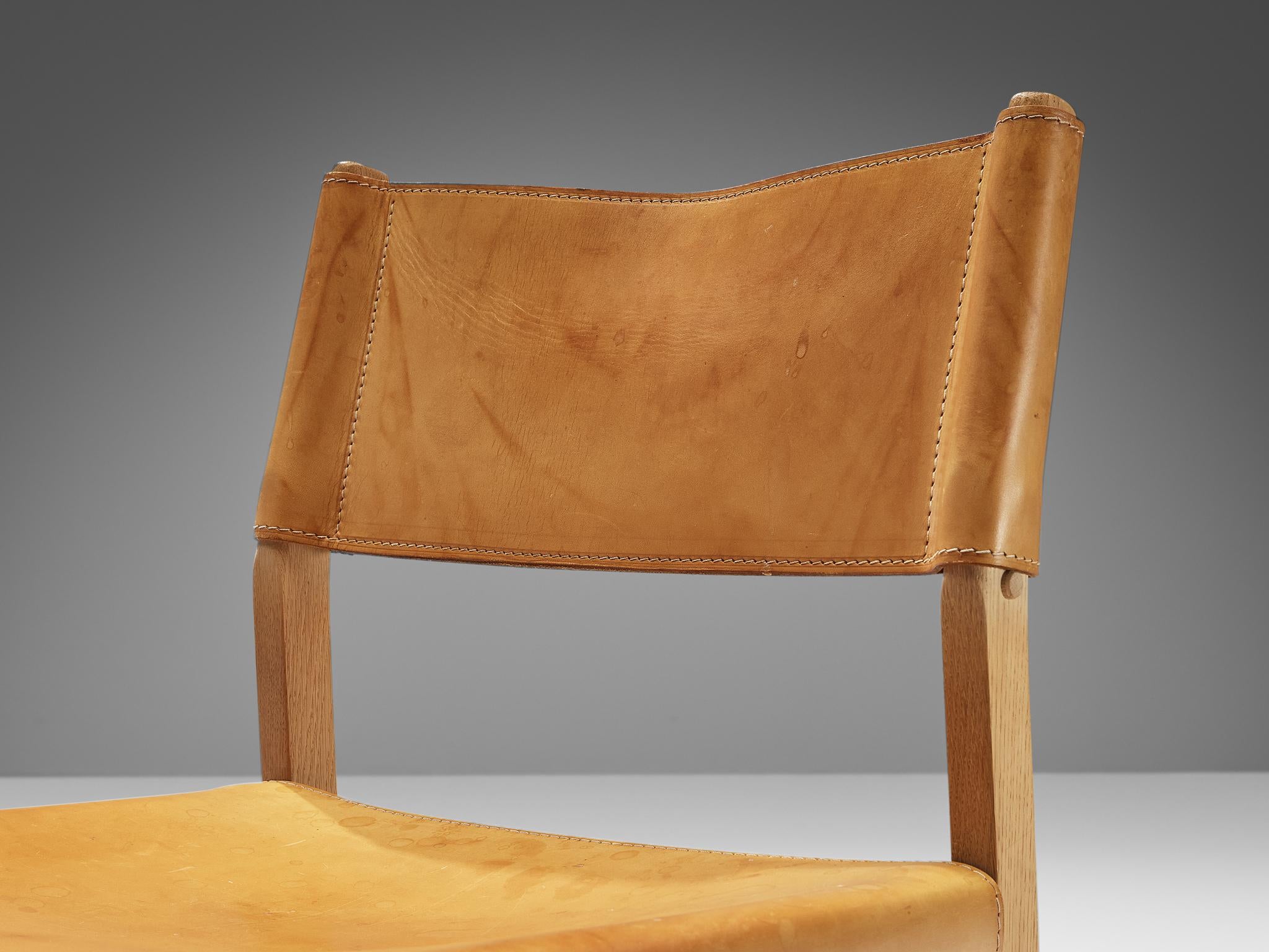 Kurt Østervig for Sibast Pair of Dining Chairs in Cognac Leather and Oak