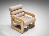 Extraordinary Lounge Chair in Ash and Beige Upholstery