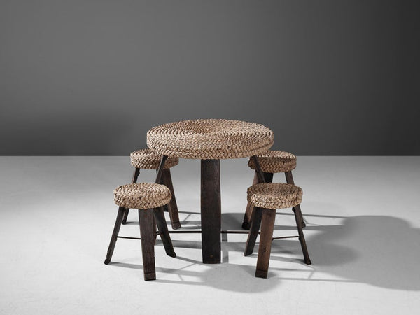 Adrien Audoux and Frida Minet Set of Table and Stools