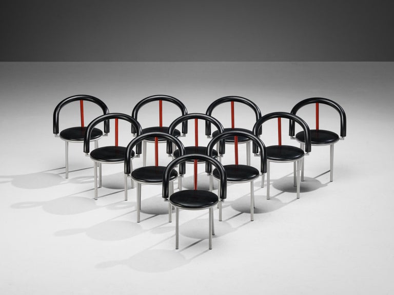 Anna Anselmi for Bieffeplast Set of Ten 'Alfa' Dining Chairs
