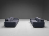 Mario Marenco for Arflex 'Marechiaro' Sofas in Blue Woolen Upholstery
