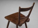 French Pastoral Set of Four Dining Chairs in Stained Wood