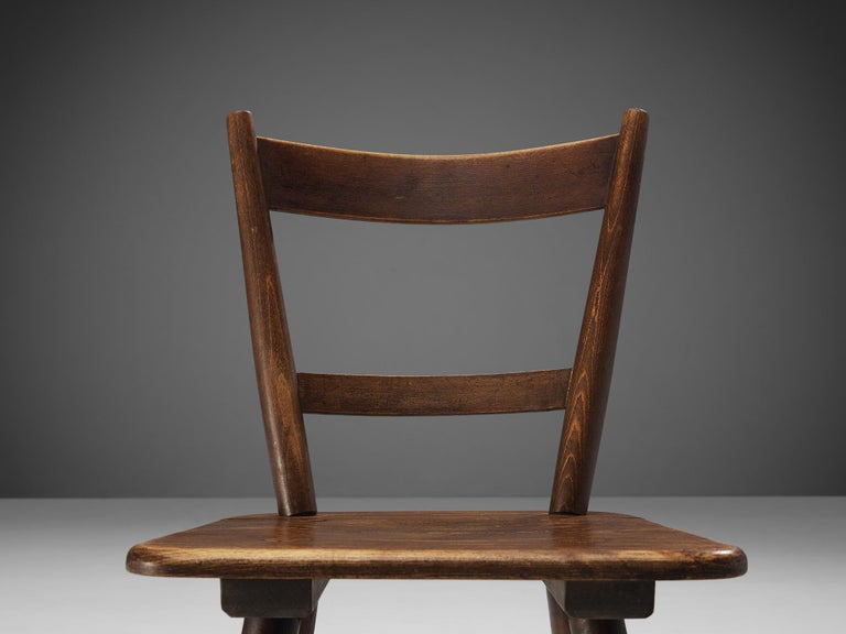 French Pastorial Chairs in Stained Wood