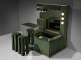 Hollywood Regency Bar Cabinet and Bar Stools in the Style of Willy Rizzo