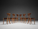 Richard Jensen and Kjaerulff Rasmussen Set of Six Dining Chairs in Mahogany