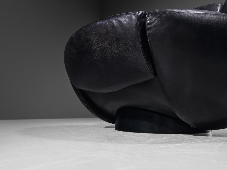 Mario Marenco for Comfortline 'Nova' Lounge Chair in Black Leather
