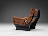 Osvaldo Borsani for Tecno 'Canada' Lounge Chair in Cognac Brown Leather