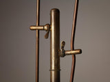 Italian Floor Lamp in Metal and Brass with Red Shades