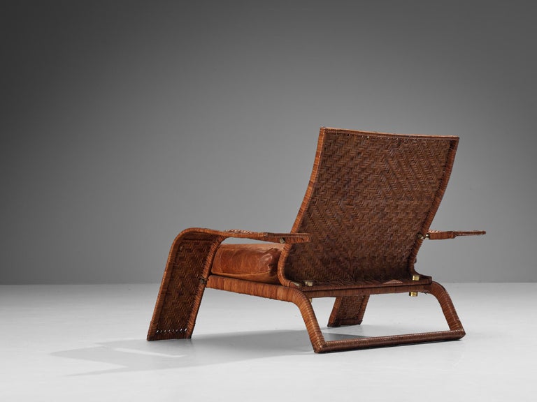Marzio Cecchi for Studio Most Lounge Chair in Woven Cognac Leather