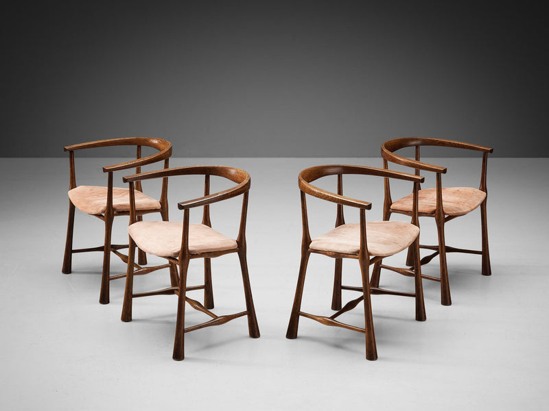 Rare Jens Harald Quistgaard for Nissen Langå Set of Four Dining Chairs in Oak