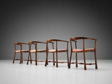 Rare Jens Harald Quistgaard for Nissen Langå Set of Four Dining Chairs in Oak