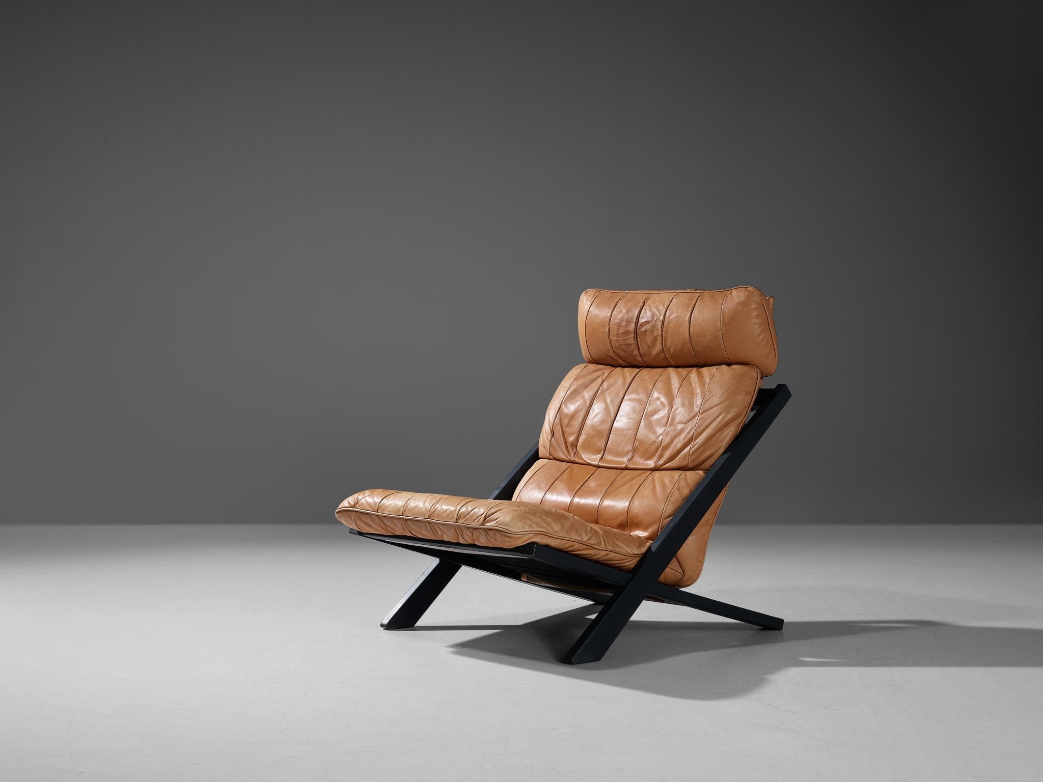 Ueli Berger for De Sede Lounge Chair in Cognac Leather