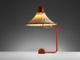 Ingrid of Sweden Table Lamp in Linen and Red Metal
