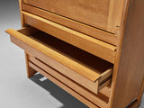 Guillerme & Chambron Cabinet with Secretaire in Solid Oak