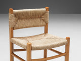 French Pair of Dining Chairs in Ash and Straw