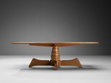 Renato e Roberto Madurini Dining Table with Inlayed Top and Sculptural Base
