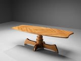 Renato e Roberto Madurini Dining Table with Inlayed Top and Sculptural Base
