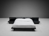 Afra & Tobia Scarpa for Molteni ‘Morna’ Bed with Nightstands in Black Leather