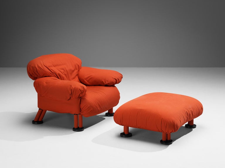 Afra & Tobia Scarpa for Meritalia Lounge Chair and Ottoman