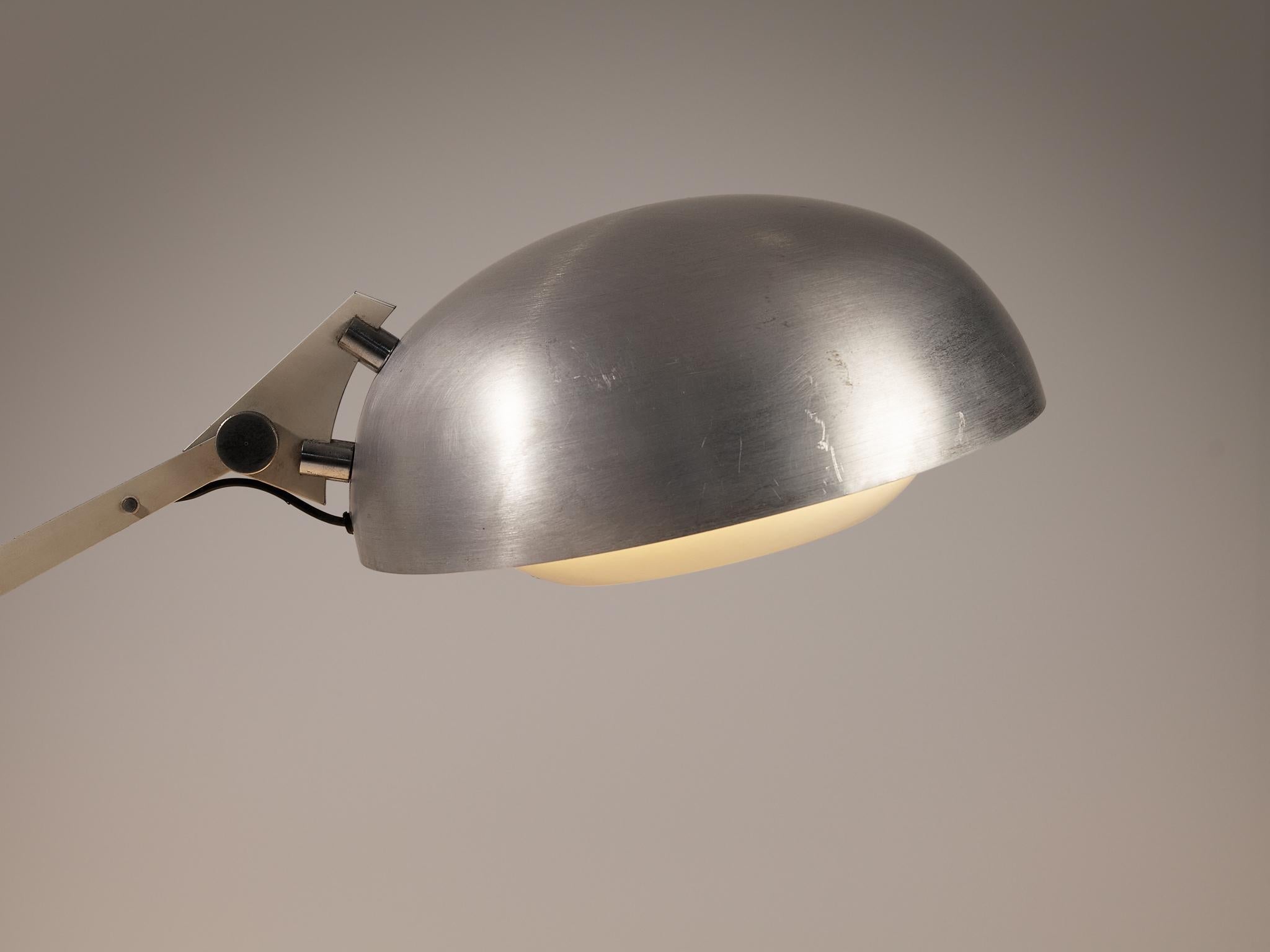 Wim Rietveld for Gispen Desk Lamp in White Coated Metal and Aluminum