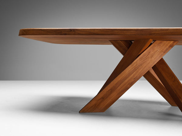 Early Pierre Chapo Aban 'T35D' Dining Table in Solid Elm
