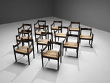 Vico Magistretti Set of Twelve ‘Carimate’ Dining Chairs in Straw