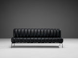 Karl Wittmann 'Independence' Sofa or Daybed in Metal and Black Leather