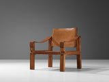 Early Pierre Chapo 'S10X' Armchair in Cognac Leather and Elm
