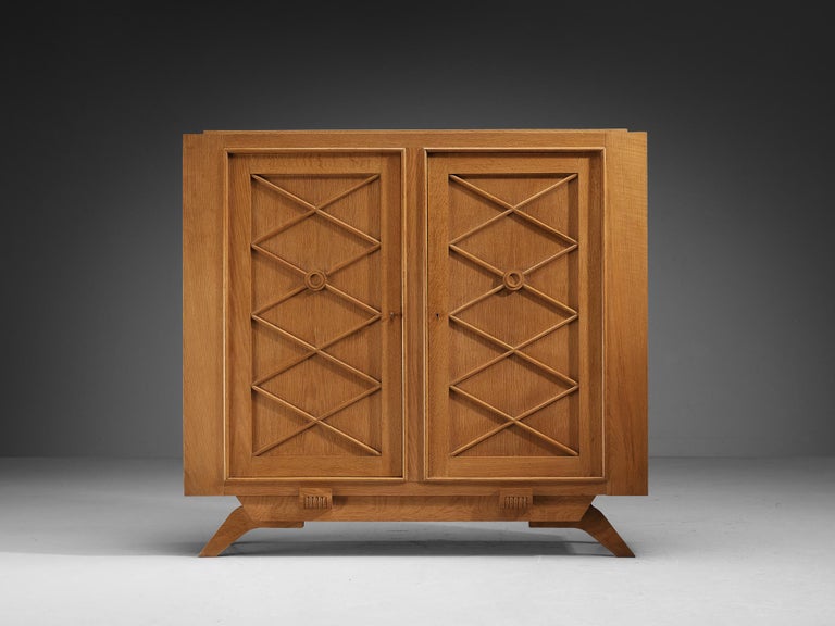 French Late Art Deco Cabinet in Oak
