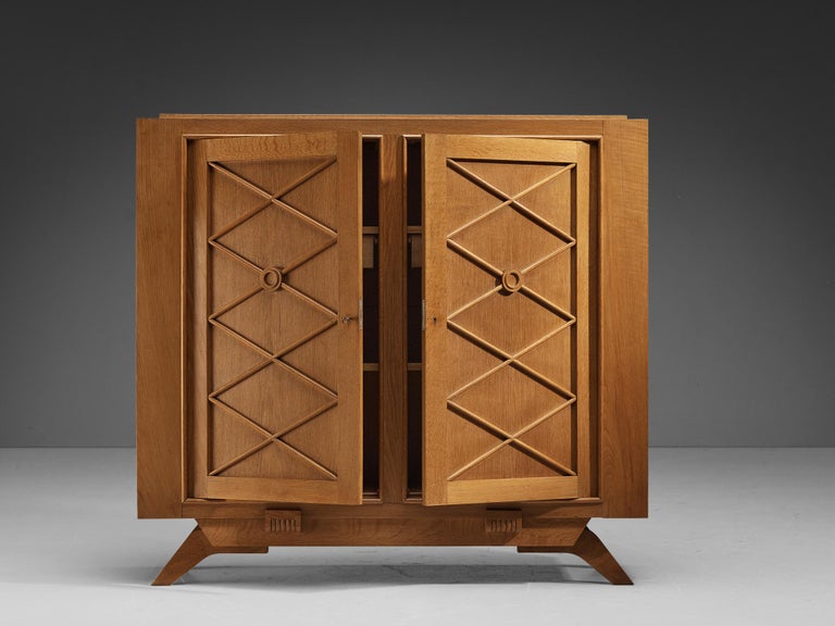 French Late Art Deco Cabinet in Oak