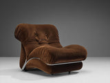 I.P.E. 'Corolla' Lounge Chair in Brown Velvet