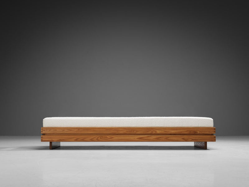 Maison Regain Daybed or Sofa in White Upholstery and Elm