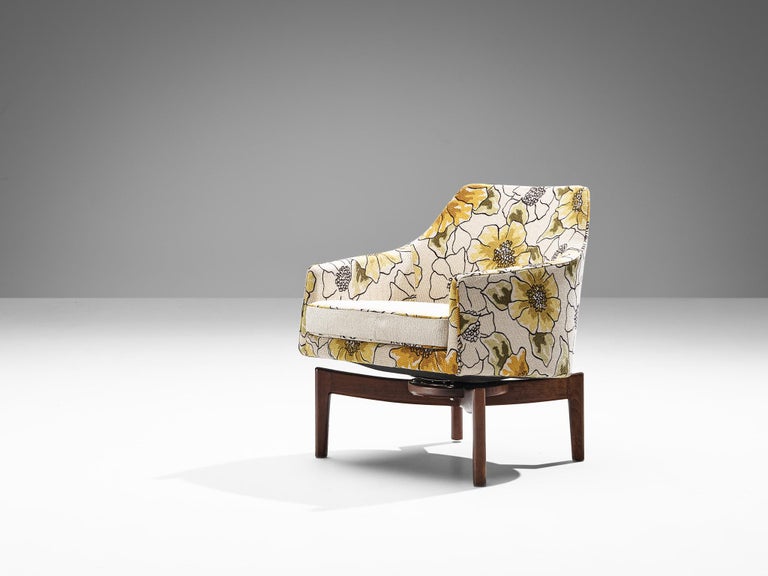 Jens Risom for Jens Risom Design Inc. Pair of Swivel Lounge Chairs