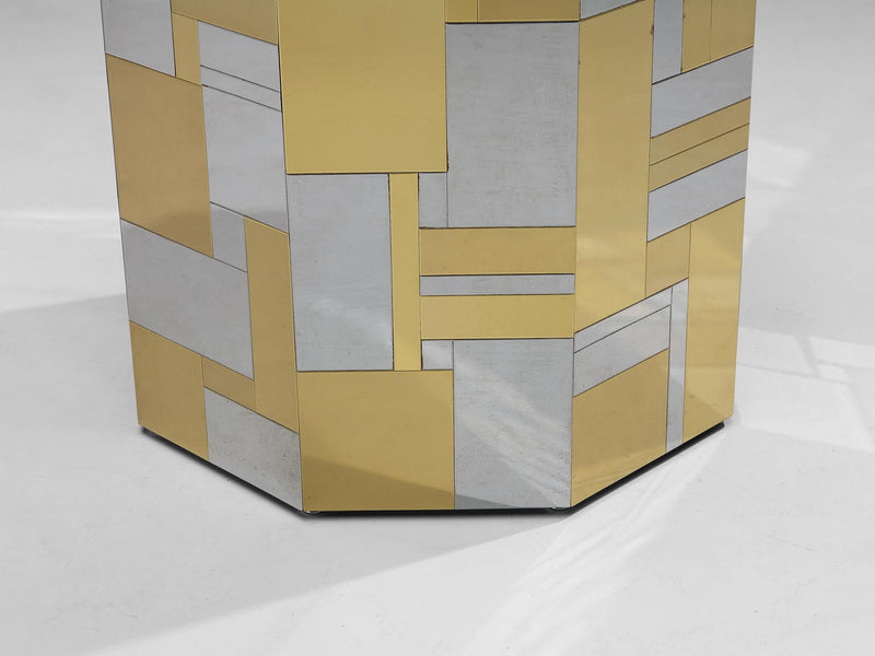 Paul Evans for Directional 'Cityscape' PE200 Side Table in Steel and Brass