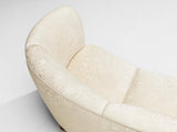 Danish Banana Sofa in Patterned Off White Upholstery