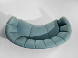 Danish Banana Sofa in Turquoise Upholstery