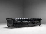 Large Sofa in Black Leather