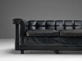 Large Sofa in Black Leather