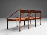 Giulio Moscatelli Bench in Teak and Red Upholstery
