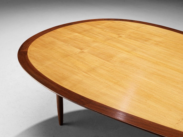 Dining Table by Danish Cabinetmaker in Teak and Maple