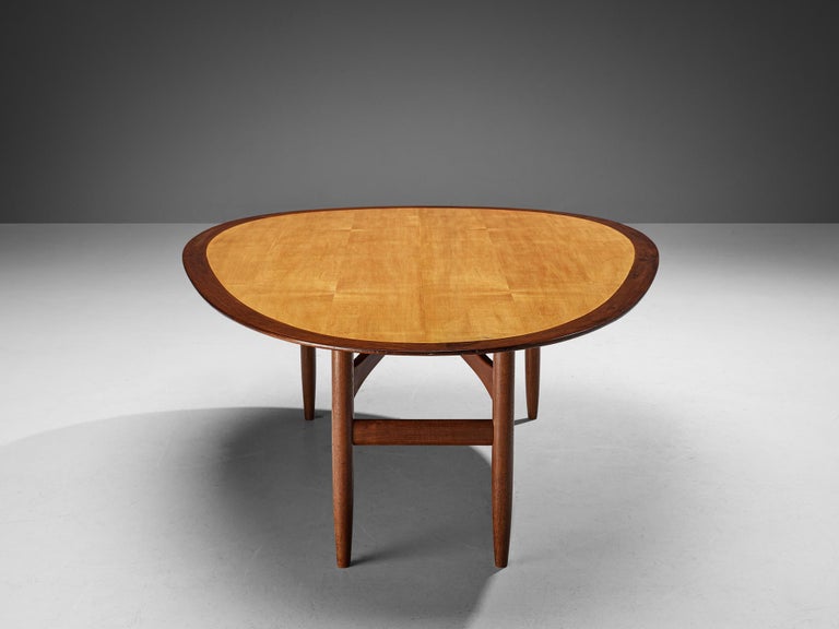 Dining Table by Danish Cabinetmaker in Teak and Maple