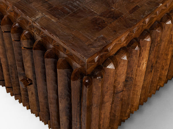 Giovanni Rivadossi Coffee Table in Hand Carved Walnut