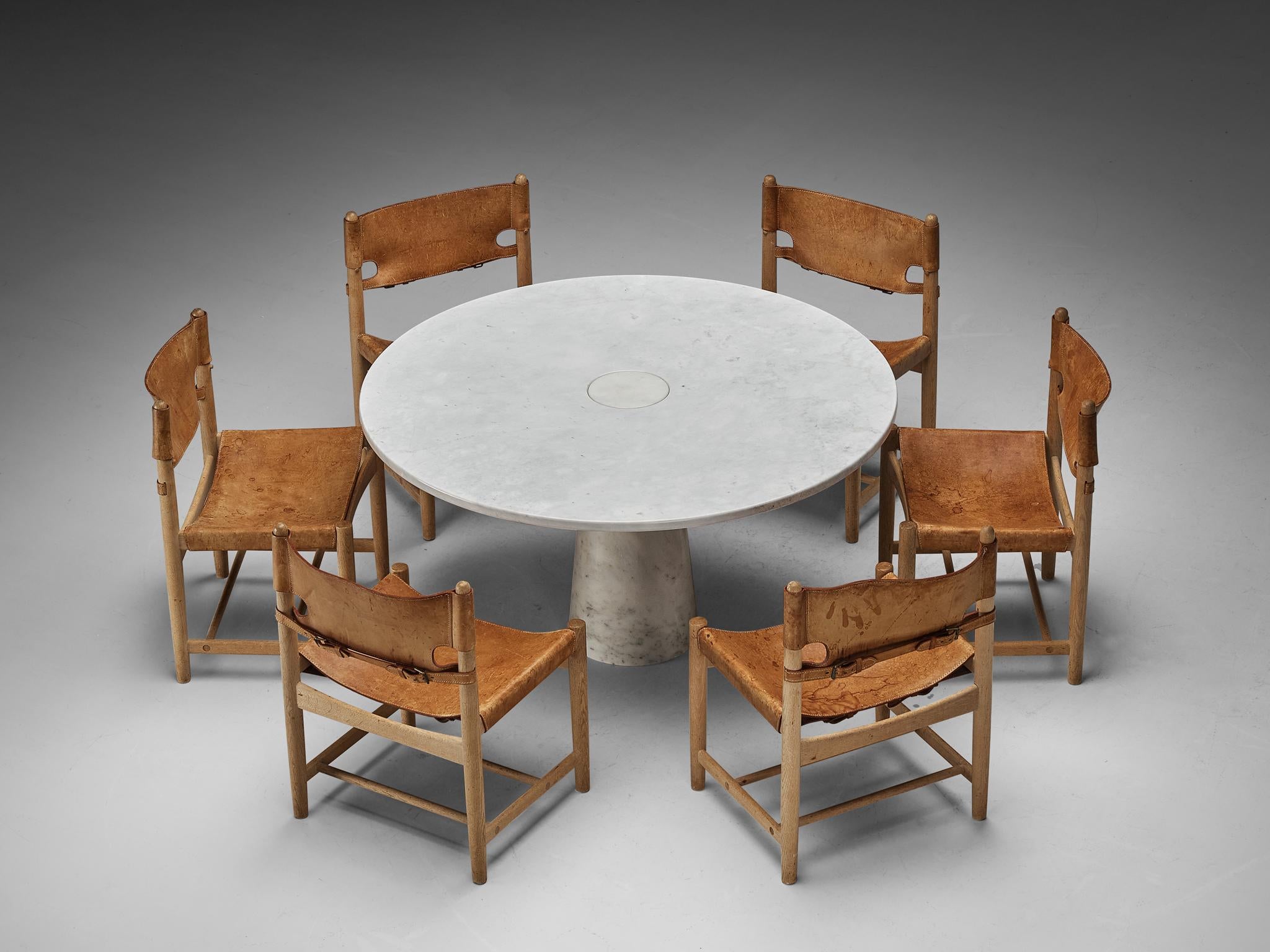 Børge Mogensen Set of Six Armchairs & Angelo Mangiarotti Eros Dining Table
