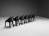 Mario Bellini for Cassina Set of Six ‘Lira e Liuto’ Dining Chairs in Leather