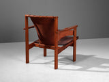 Carl-Axel Acking ‘Trienna’ Lounge Chair in Oak and Patinated Leather